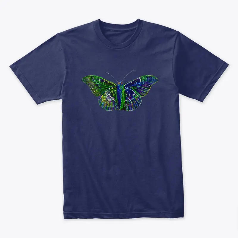 Bright neon colored butterfly