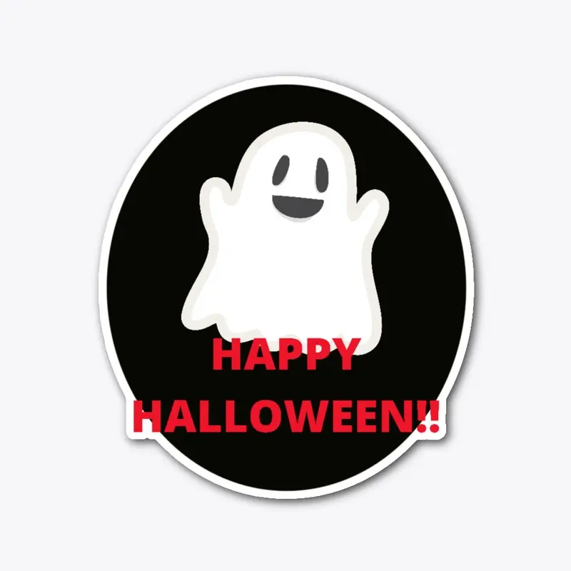 HAPPY HALLOWEEN WHITE GHOST