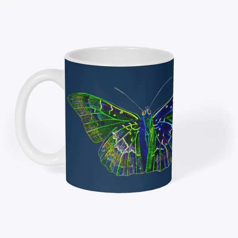 Bright neon colored butterfly